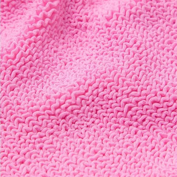 HUNZA G BUBBLEGUM PINK CRINKLE STRETCH GIGI BIKINI SET ONE SIZE FITS ALL - Picture 4 of 10